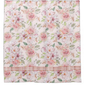 Vintage Pastellrosen Duschvorhang (Vorderseite)