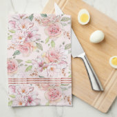 Vintage Pastellrosen Geschirrtuch (Viertel Falte)