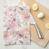 Vintage Pastellrosen Geschirrtuch (Viertel Falte)