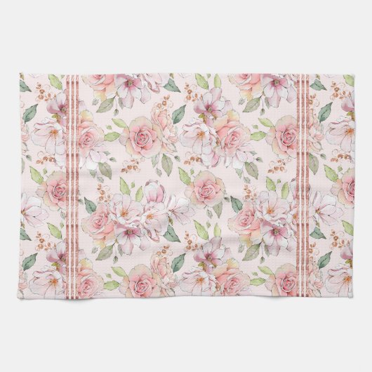 Vintage Pastellrosen Geschirrtuch (Horizontal)