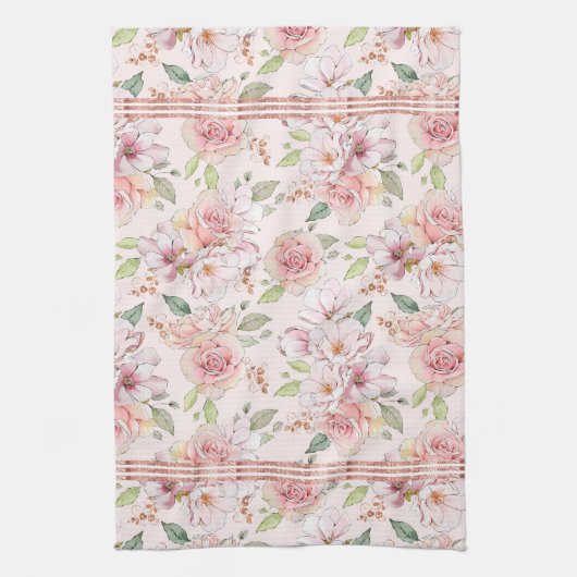 Vintage Pastellrosen Geschirrtuch (Vertikal)