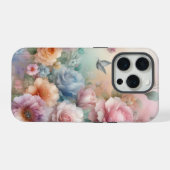Vintage Pastellrosen mit Schmetterling iPhone Hülle (Rückseite (Horizontal))