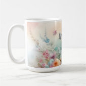 Vintage Pastellrosen mit Schmetterling Kaffeetasse (Links)