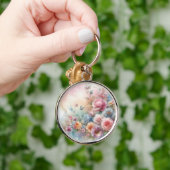 Vintage Pastellrosen mit Schmetterling Schlüsselanhänger (Hand)