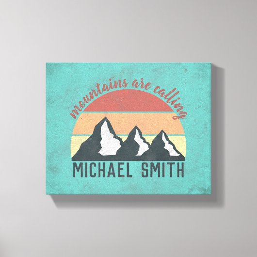 Vintage pastels mountains are calling monogram leinwanddruck (Vorderseite)
