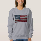 Vintage-Patchwork-Amerikanischer-Flaggen-Sweatshir Sweatshirt (Vorderseite)