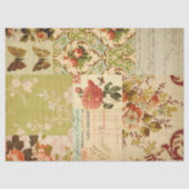 Vintage Patchwork-Blume und Ephemera Decoupage Seidenpapier (Vorderseite)