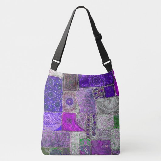 Vintage-Patchwork-Design. Tragetaschen Mit Langen Trägern (Vorderseite)