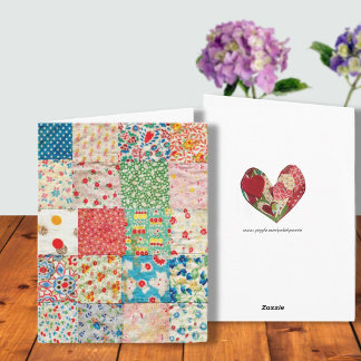Vintage Patchwork-Druckkarte Karte