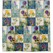 Vintage Patchwork-Duschvorhang Duschvorhang (Vorderseite)