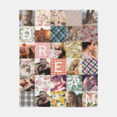 Vintage-Patchwork-Effekt-Quilt-Musterfoto Fleecedecke (Vorderseite)