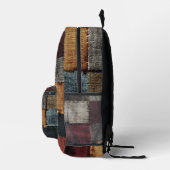 Vintage Patchwork Fabric Pattern Bedruckter Rucksack (Rechts)