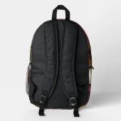 Vintage Patchwork Fabric Pattern Bedruckter Rucksack (Rückseite)