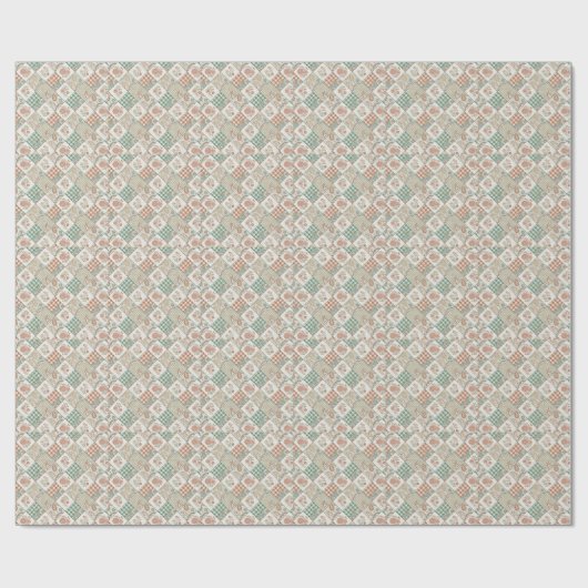 Vintage-Patchwork-Gingham-Karomuster-Textildesign Geschenkpapier (Flach)