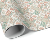 Vintage-Patchwork-Gingham-Karomuster-Textildesign Geschenkpapier (Rolleneckpunkt)