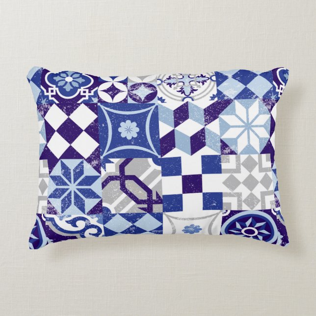 Vintage-Patchwork-Hintergrund mit traditionellem B Dekokissen (Vorderseite)