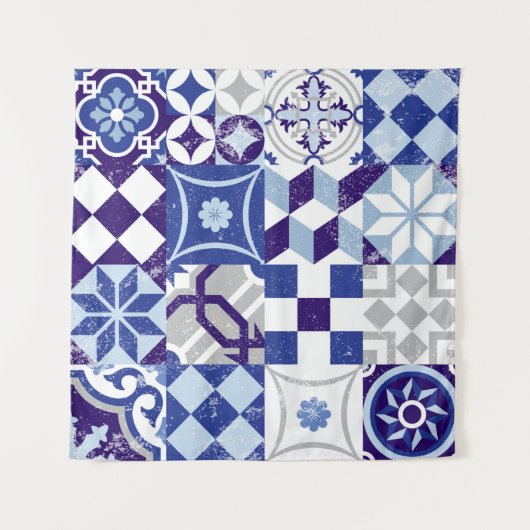 Vintage-Patchwork-Hintergrund mit traditionellem B Wandteppich (Vorderseite)