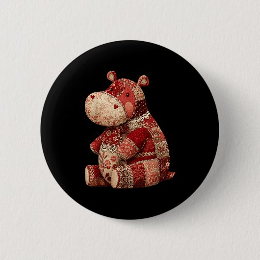 Vintage Patchwork Hip Cute Boho Nursery  Button (Vorderseite)