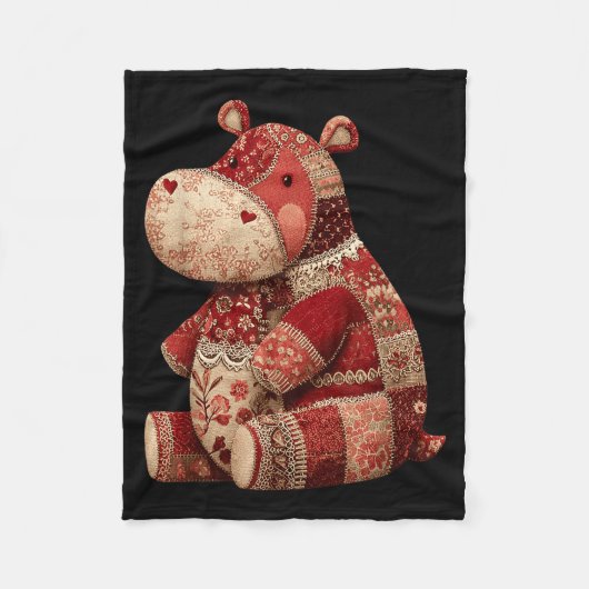 Vintage Patchwork Hip Cute Boho Nursery Fleecedecke (Vorderseite)