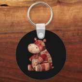 Vintage Patchwork Hip Cute Boho Nursery Schlüsselanhänger (Vorderseite)