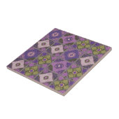 Vintage-Patchwork Lila Grün Fliese (Seite)