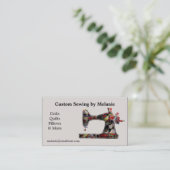 Vintage Patchwork-Nähmaschine Visitenkarte (Stehend Vorderseite)