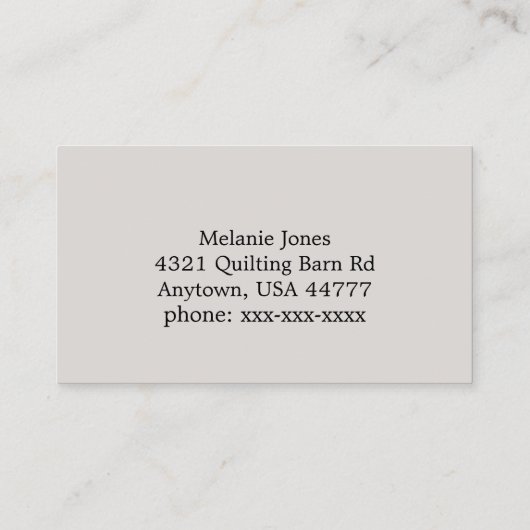 Vintage Patchwork-Nähmaschine Visitenkarte (Rückseite)