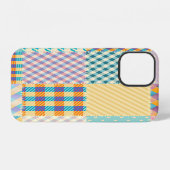 Vintage-Patchwork: Nahtloser Textilhintergrund iPhone Hülle (Rückseite (Horizontal))