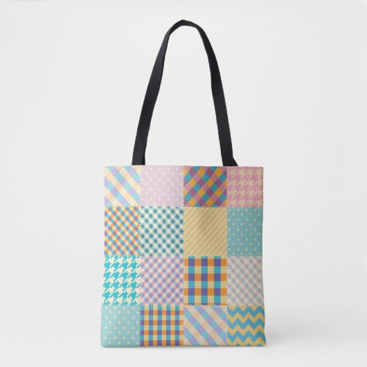 Vintage-Patchwork: Nahtloser Textilhintergrund Tasche (Vorderseite)