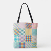 Vintage-Patchwork: Nahtloser Textilhintergrund Tasche (Rückseite)