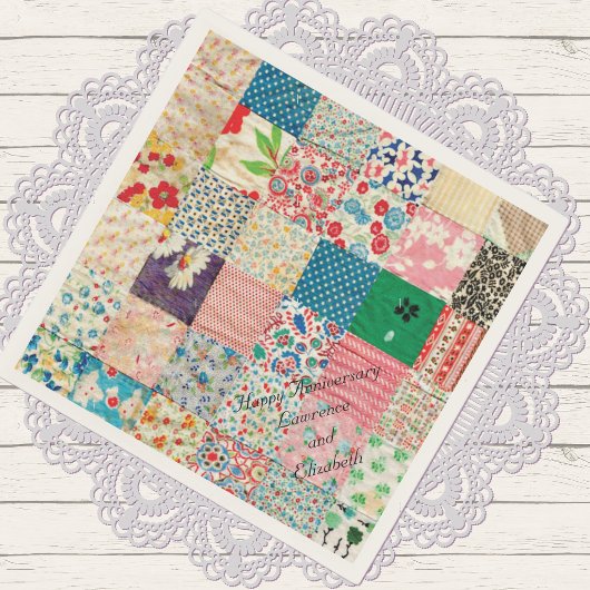 Vintage-Patchwork-Print-Papier-Servietten Serviette