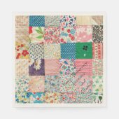 Vintage-Patchwork-Print-Papier-Servietten Serviette (Vorderseite)