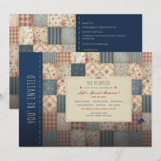 Vintage Patchwork-Quilt für jeden Anlass Einladung