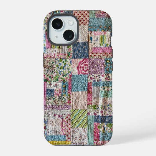Vintage-Patchwork-Quilt-Handyhülle iPhone 15 Hülle (Rückseite)