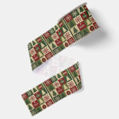 Vintage, Patchwork-Quilt-Look rustikal Weihnachten Ripsband (Rückseite)