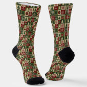 Vintage, Patchwork-Quilt-Look rustikal Weihnachten Socken (Gewinkelt)