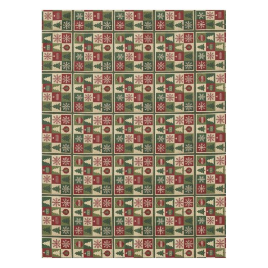 Vintage, Patchwork-Quilt-Look rustikal Weihnachten Tischdecke (Vorderseite)