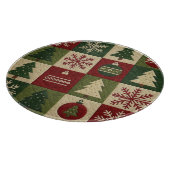 Vintage, Patchwork-Quilt-Look rustischer Weihnacht Schneidebrett (Ecke)