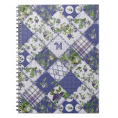 Vintage Patchwork-Quilt-Monogramm-Notizbuch Notizblock (Vorderseite)