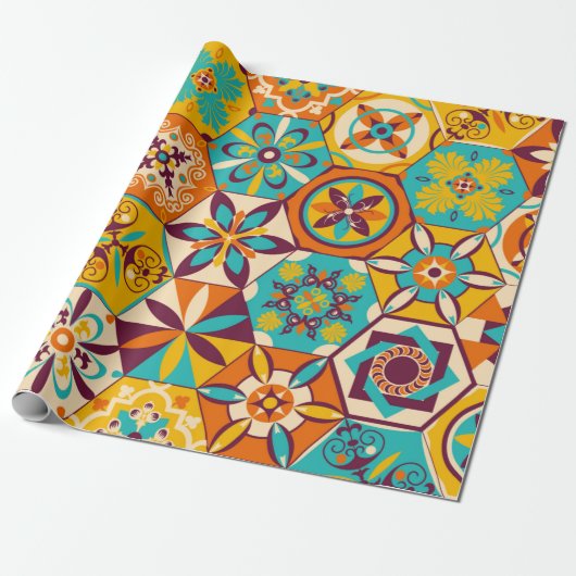 vintage Patchwork-Quilt-Muster. Vintage-Dekor Geschenkpapier (Ungerollt)
