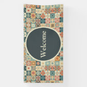 Vintage, patchwork-quilt-Optik Banner (Vertikal)