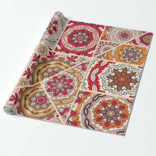 Vintage patchwork quilt pattern. Vintage decorativ Geschenkpapier