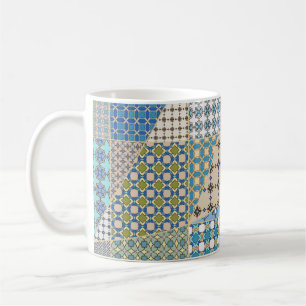 Vintage patchwork quilt pattern. Vintage decorativ Kaffeetasse