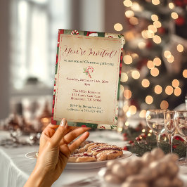 Vintage Patchwork Quilt Weihnachtsfeier Einladung