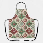 Vintage-Patchwork-Quilted-Christmas-Muster Schürze (Vorderseite)