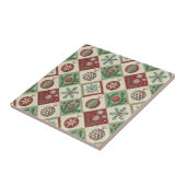 Vintage Patchwork Quilted Christmas Pattern Fliese (Seite)