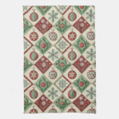 Vintage Patchwork Quilted Christmas Pattern Geschirrtuch (Vertikal)