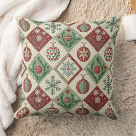 Vintage Patchwork Quilted Christmas Pattern Kissen