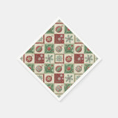 Vintage-Patchwork-Quilted-Weihnachtsmuster Serviette (Ecke)