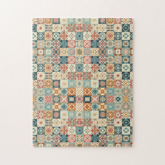 Vintage, patchwork-quilting-Optik Puzzle (Vertikal)